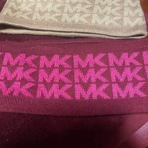 Michael Kors Burgundy and Tan Knit head band/ ear warmers